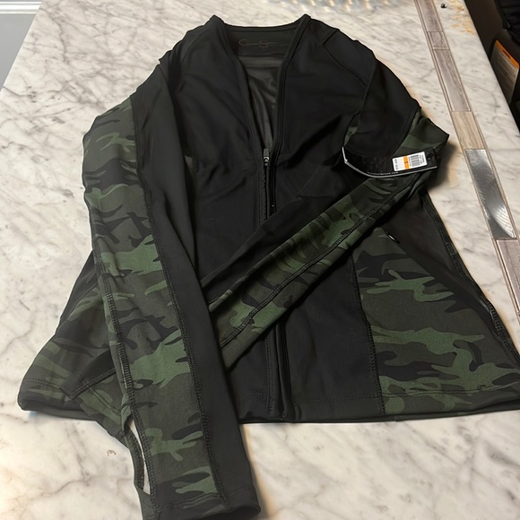 Jessica Simpson Camo Warm Up Jacket - Picture 1 of 5